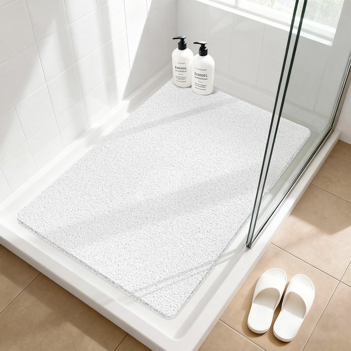 Rutschfeste Duschmatte 60x90 cm – Weiche Luffa Massage Matte