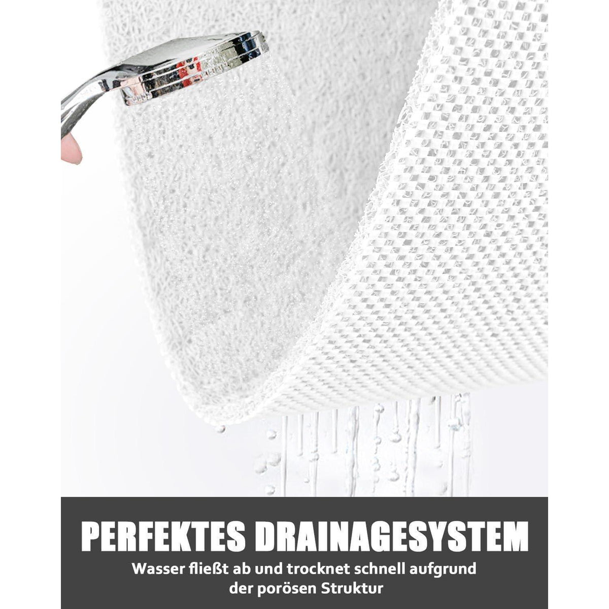 Rutschfeste Duschmatte 60x90 cm – Weiche Luffa Massage Matte