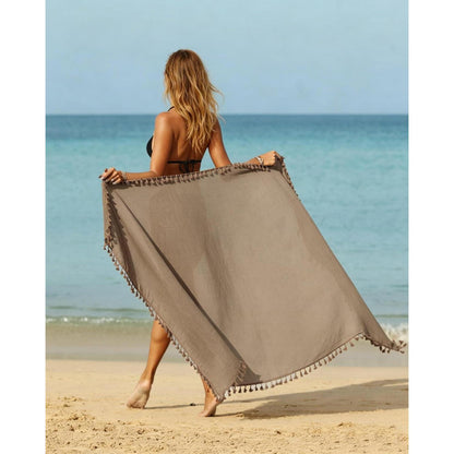 Sarong Damen Pareo Strandkleid Khaki Einheitsgröße