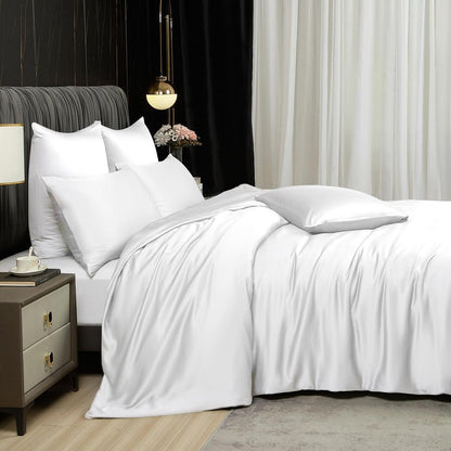 Bambus Bettwäsche Set 200x220 cm - Kühlend & Atmungsaktiv, Creme Weiß