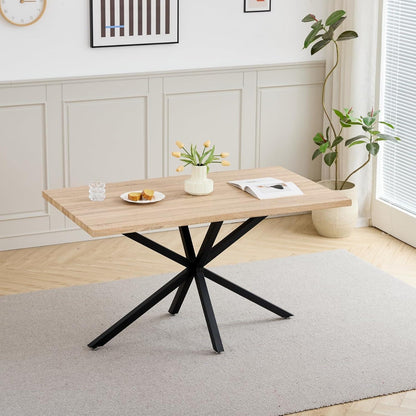 Moderner Esstisch Set mit 4 Cord-Stühlen (140x80cm)