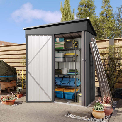 Gerätehaus Metall 150x91x185 cm mit Fundamentrahmen & Schloss