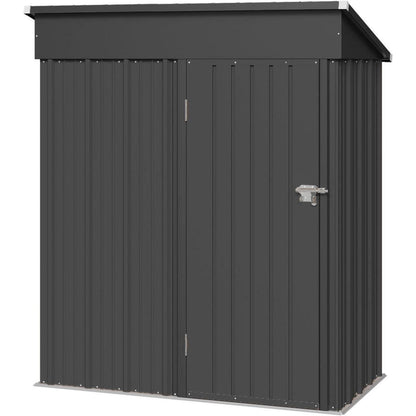 Gerätehaus Metall 150x91x185 cm mit Fundamentrahmen & Schloss