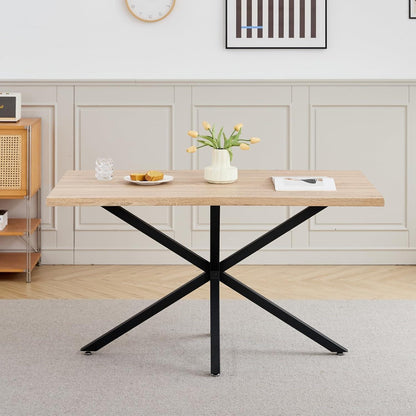 Moderner Esstisch Set mit 4 Cord-Stühlen (140x80cm)