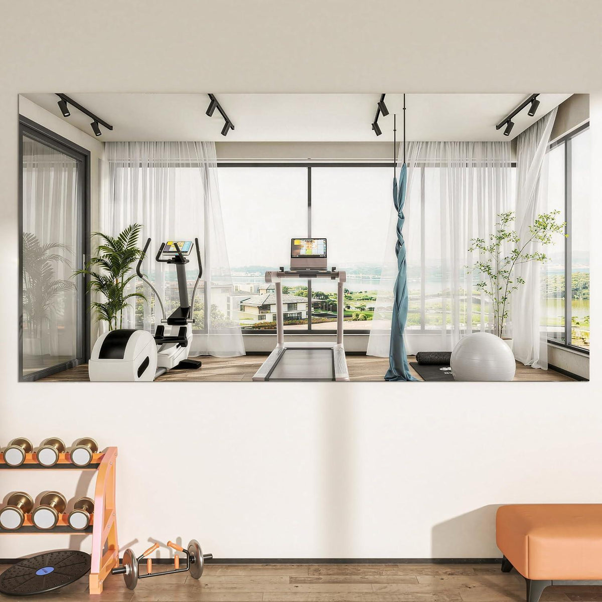 Großes Wandspiegel Fitness 181x91cm – Ideal für Yoga & Home Gym