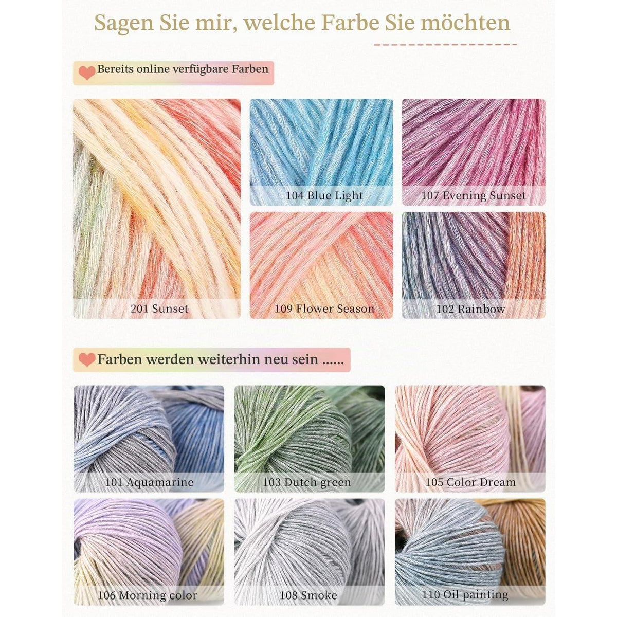 Farbverlaufsgarn 200g - Wolle zum Häkeln & Stricken Regenbogen