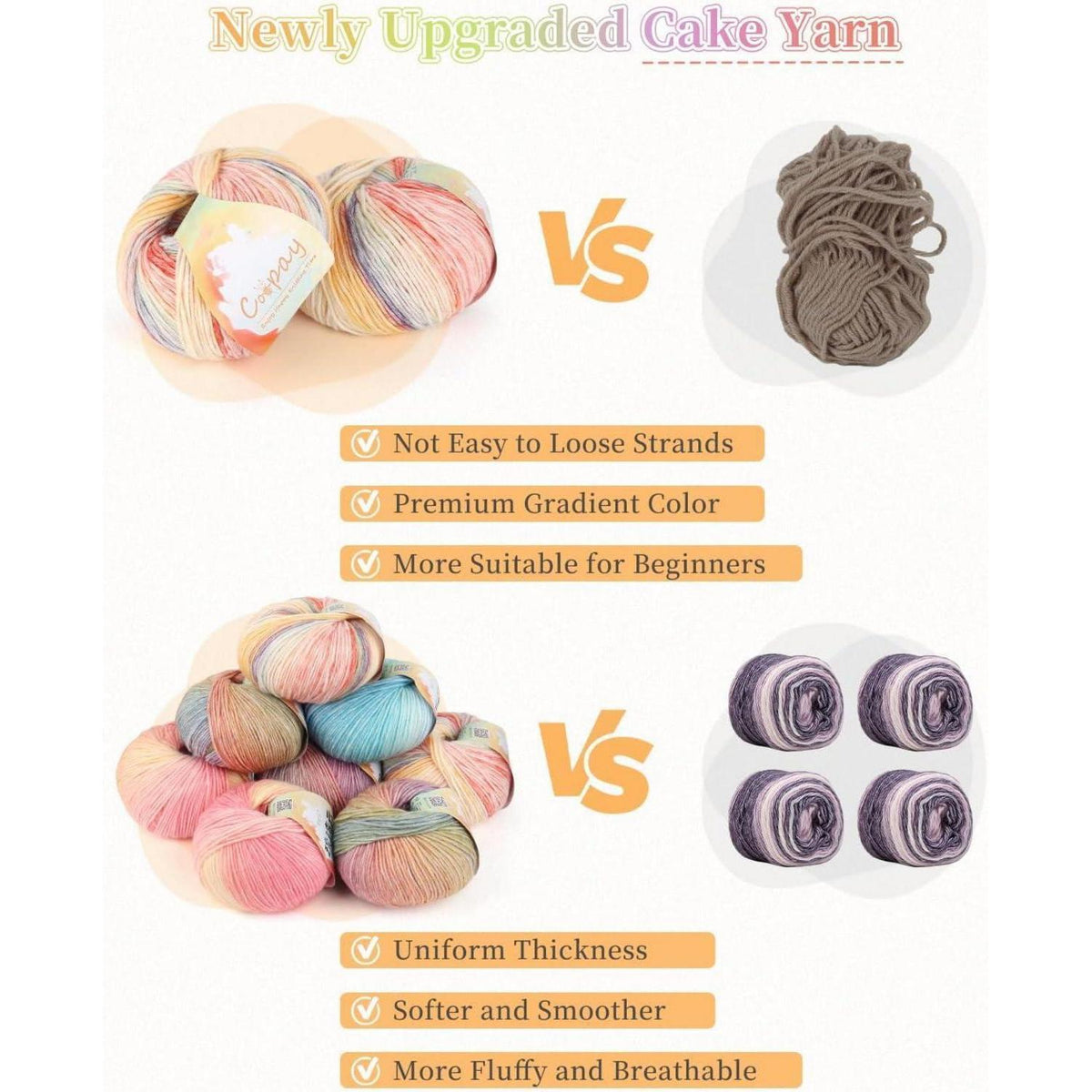 Farbverlaufsgarn 200g - Wolle zum Häkeln & Stricken Regenbogen