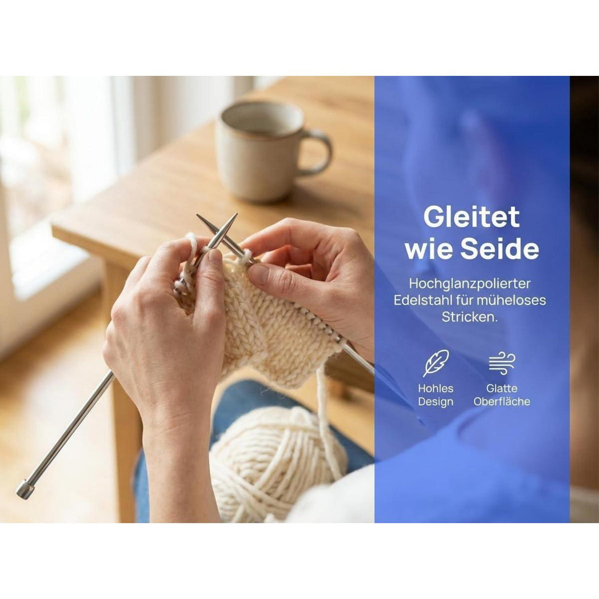 13 Paar Edelstahl Stricknadel Set – 25cm, Vielseitig & Hochwertig