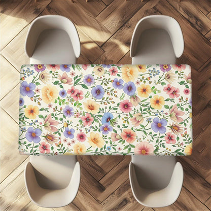 Elastische Tischdecke 120x80 cm – Wasserdicht & Wildblumenmuster