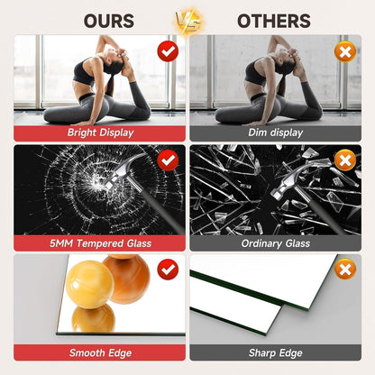 Ganzkörperspiegel 210x100cm - 2er Set für Fitnessraum & Yoga