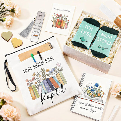 Geschenkset für Buchliebhaber: 6-teiliges Set mit Socken & Zubehör