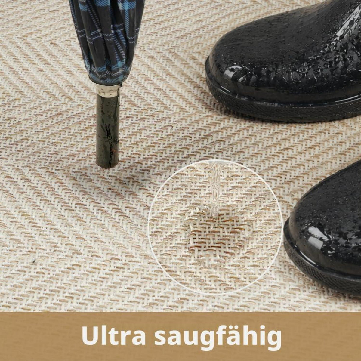 Rutschfeste Fußmatte Innen 43x76cm – Schmutzfangmatte für Eingang & Flur