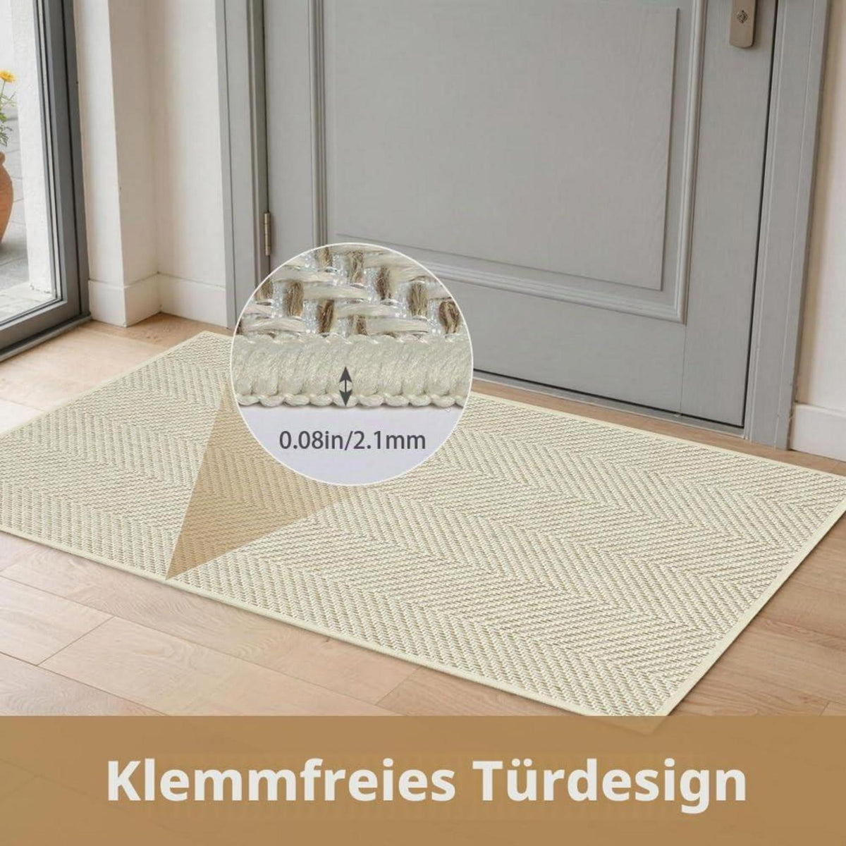Rutschfeste Fußmatte Innen 43x76cm – Schmutzfangmatte für Eingang & Flur