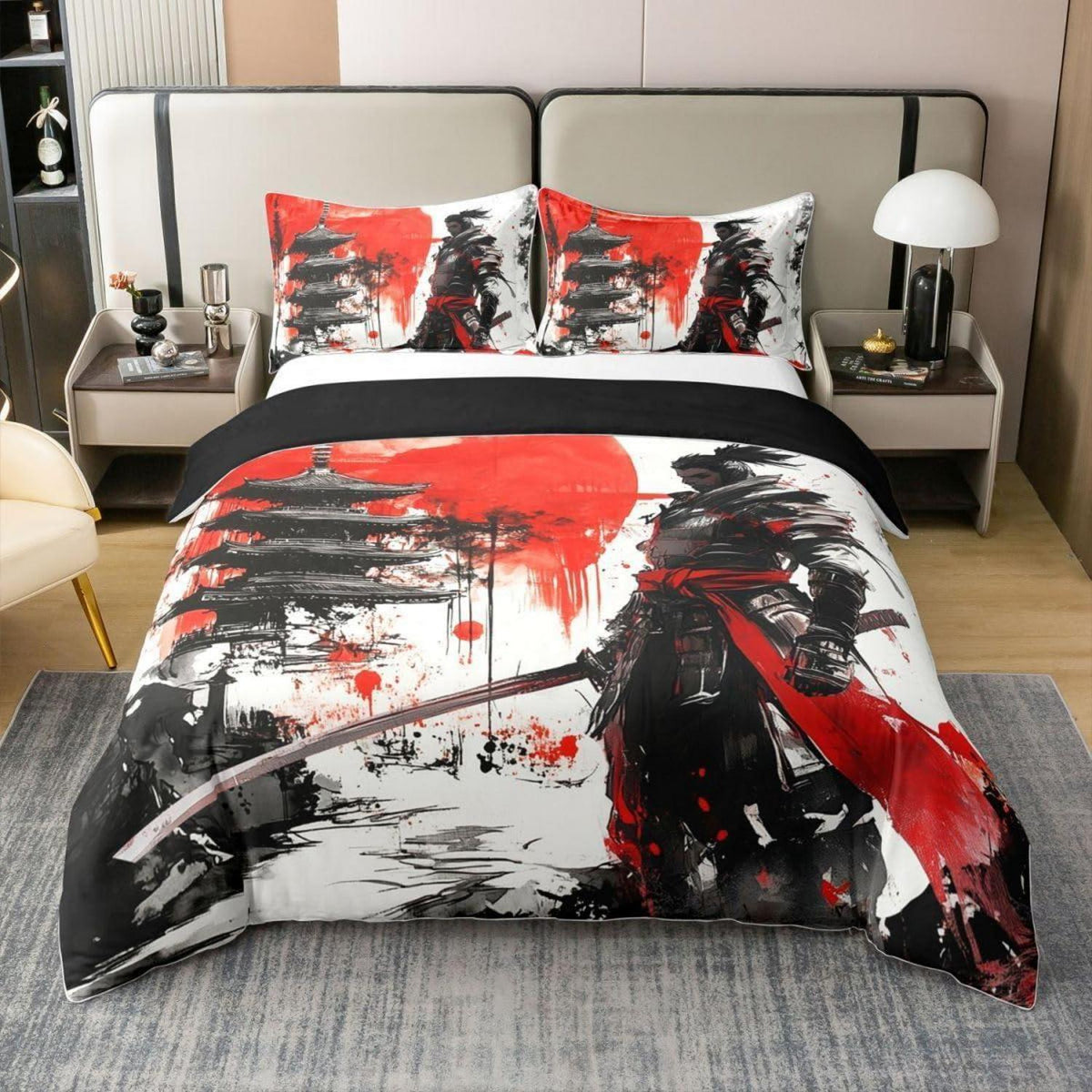 Japanisches Samurai Bettwäsche-Set 220x240 Baumwolle