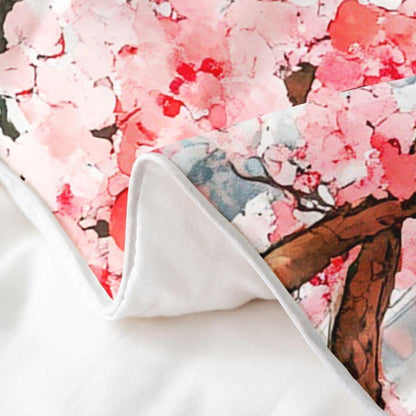 Japanische Kirschblüten Bettwäsche Set 220x240 Baumwolle