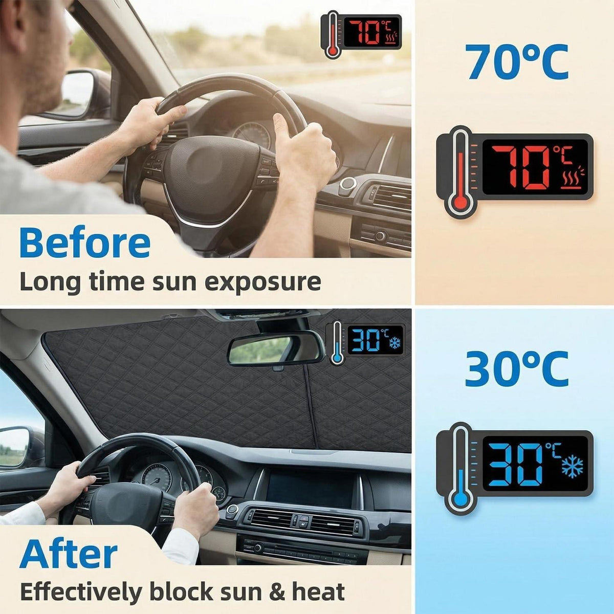 Frontscheibenabdeckung Winter – Schneefrei & Sonnenschutz für Autos