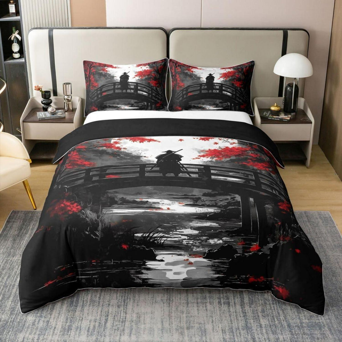 Japanisches Samurai Bettwäsche-Set 220x240 Baumwolle