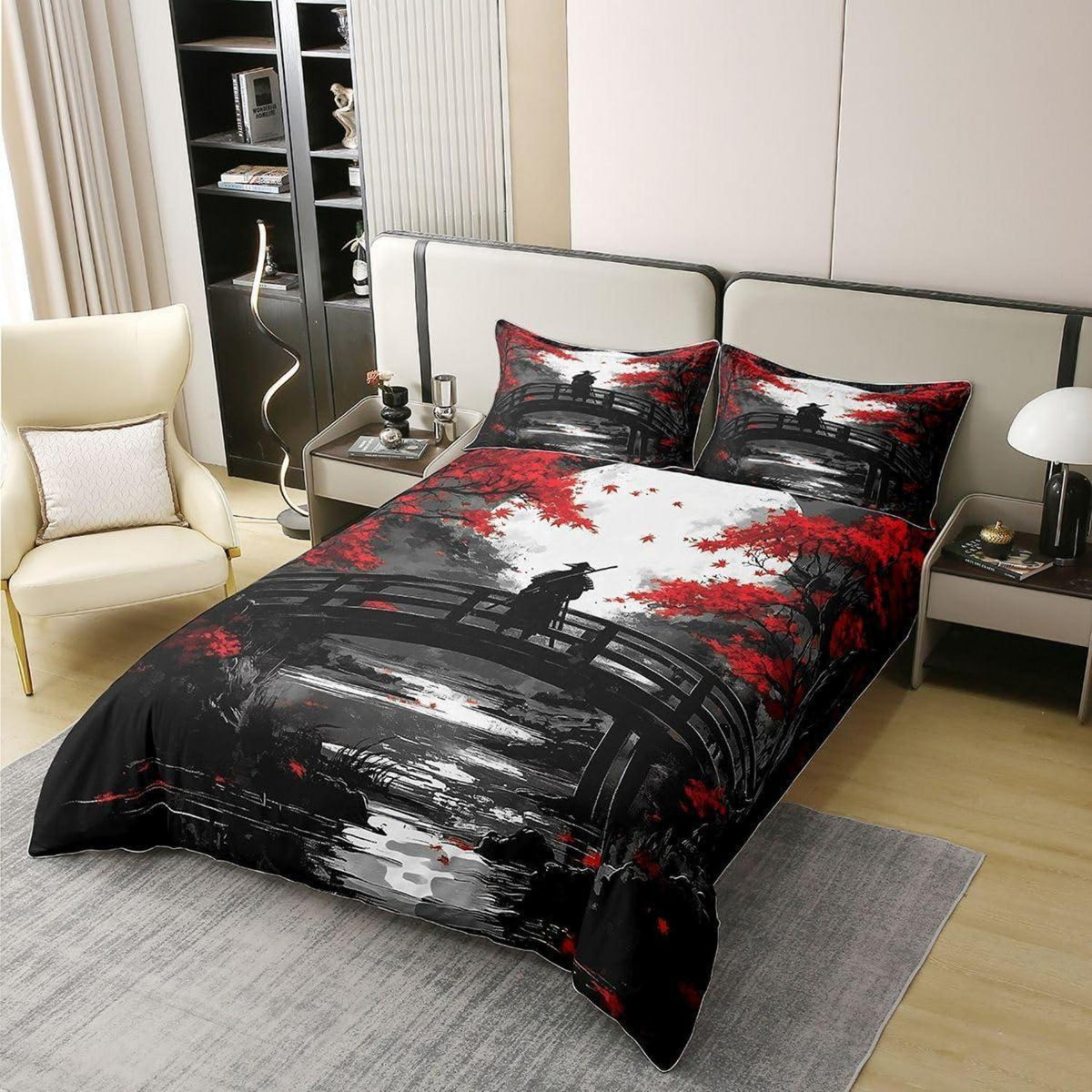 Japanisches Samurai Bettwäsche-Set 220x240 Baumwolle