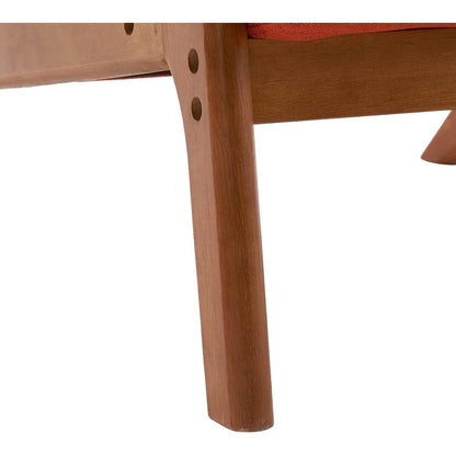 Mid-Century Sessel mit Massivholzrahmen – Orange