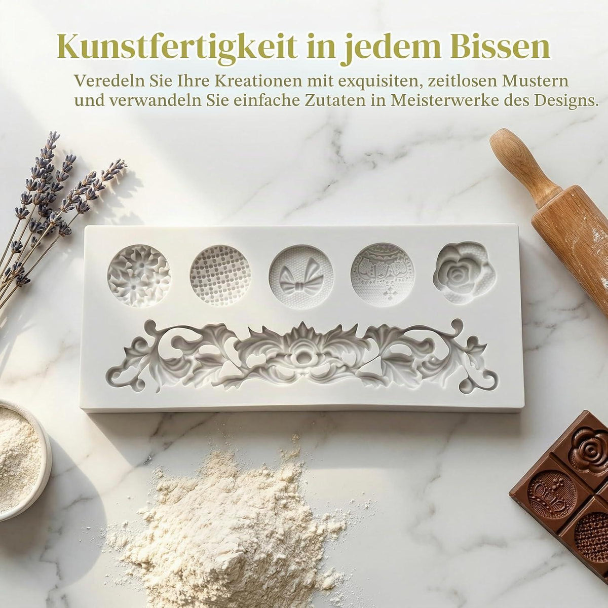 3x Barock Silikonformen für Kuchen & Dessert Dekoration