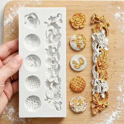 3x Barock Silikonformen für Kuchen & Dessert Dekoration