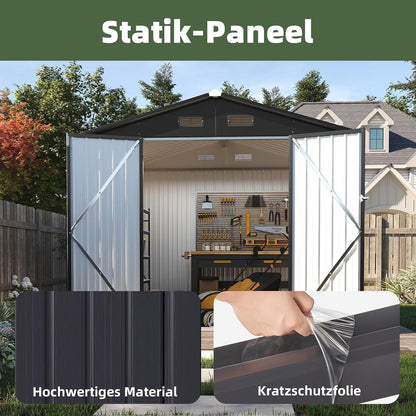 Großes Metallgerätehaus 235x171 cm – Robuster Schuppen für Garten & Werkzeug