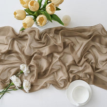 Chiffon Tischläufer 70x300cm – Hochzeit & Feier Deko Khaki Braun