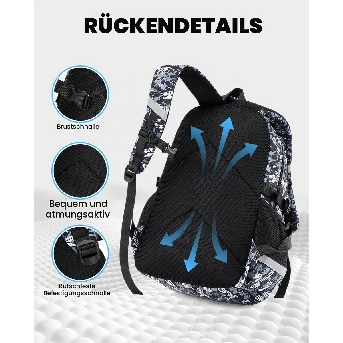 Schulranzen Jungen 1.-4. Klasse Reflektierend & Nachtleuchtend