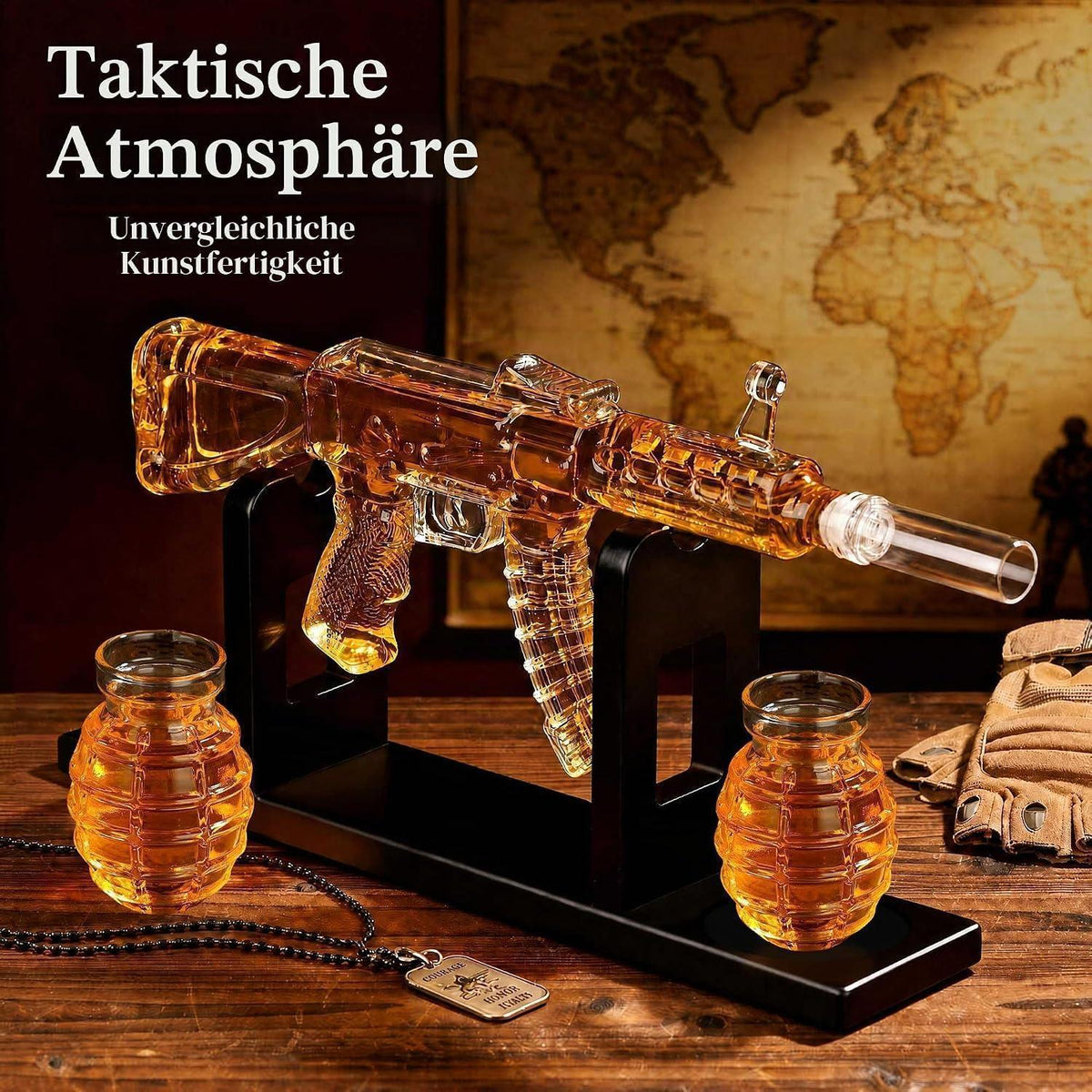 Whisky Dekanter Set mit Gläsern & Trichter – Geschenk für Männer