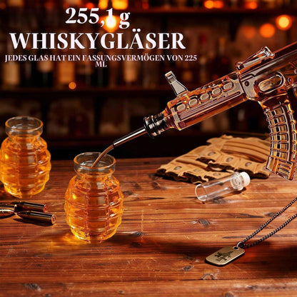 Whisky Dekanter Set mit Gläsern & Trichter – Geschenk für Männer