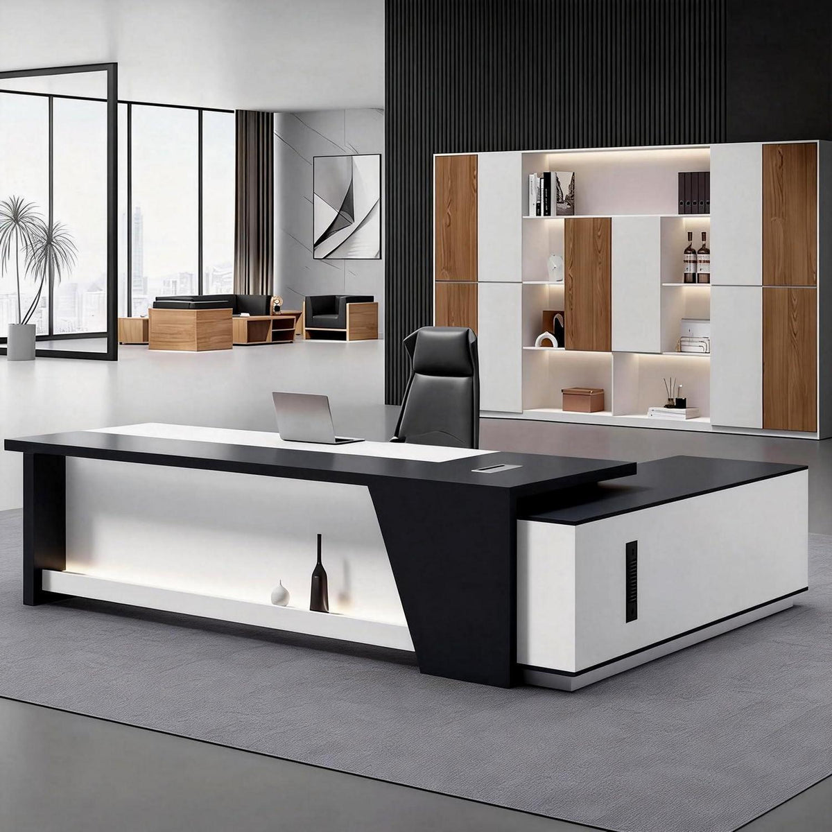 Moderner Schreibtisch mit Stauraum – L-förmiger Bürotisch für Büro & Homeoffice