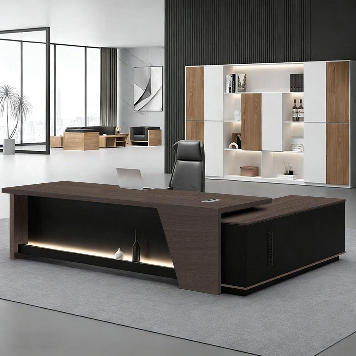 Moderner L-förmiger Schreibtisch mit Stauraum – 190x80cm