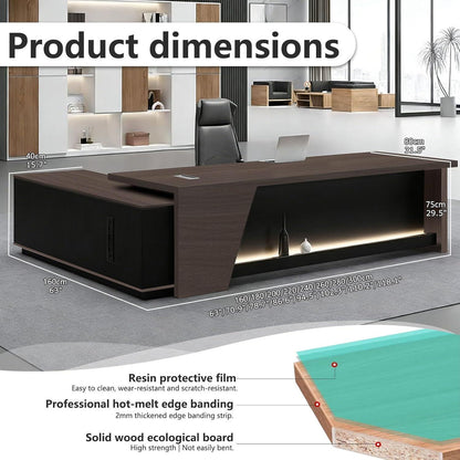 Moderner Schreibtisch L-Formig mit Stauraum – Großzügiger Bürotisch 180x80cm