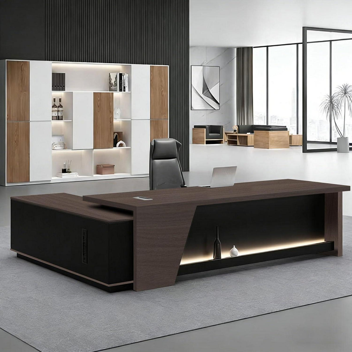 Moderner L-förmiger Schreibtisch mit Stauraum – Großzügiger Bürotisch für Büro & Homeoffice