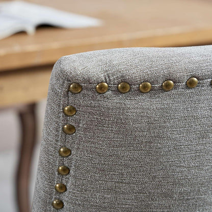Esszimmerstühle 6er Set, Gepolsterte Chenille Stühle Grau