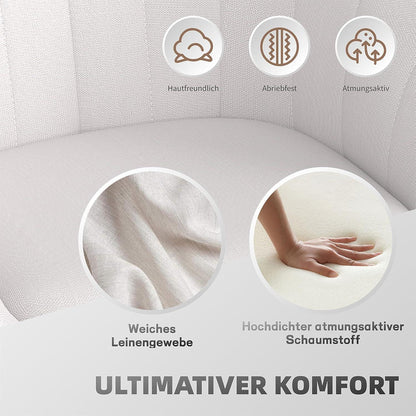 Verstellbarer Barhocker mit Lehne & Fußstütze – Beige