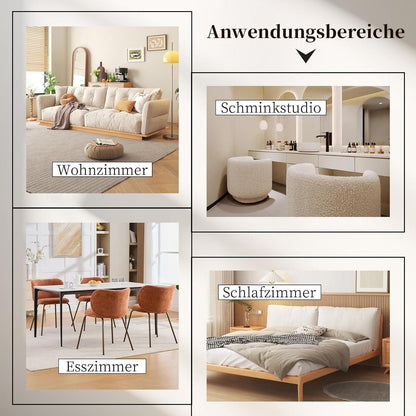 Esszimmerstühle 2er Set, Chenille Stoff, Orange