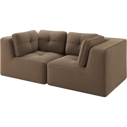 Modulares Ecksofa mit Cord – Bequemes Sofa ohne Aufbau Braun