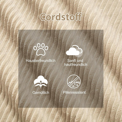 Modulares Ecksofa Cord Beige – Kein Aufbau, Tiefes Sitzgefühl