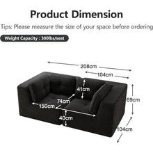 Modulares Ecksofa Schwarz – Kein Aufbau, Tiefe Sitzfläche & Cordstoff