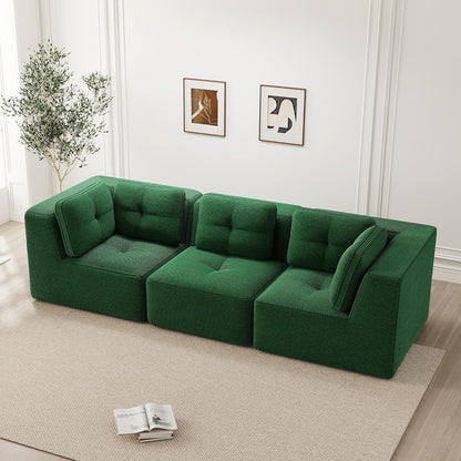 Modulares Ecksofa Grün 3C – Cord, Tiefes Sitzgefühl, Kein Aufbau