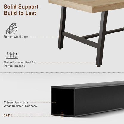 Rechteckiger Esstisch für 6-8 Personen | Industriedesign Holz & Metall