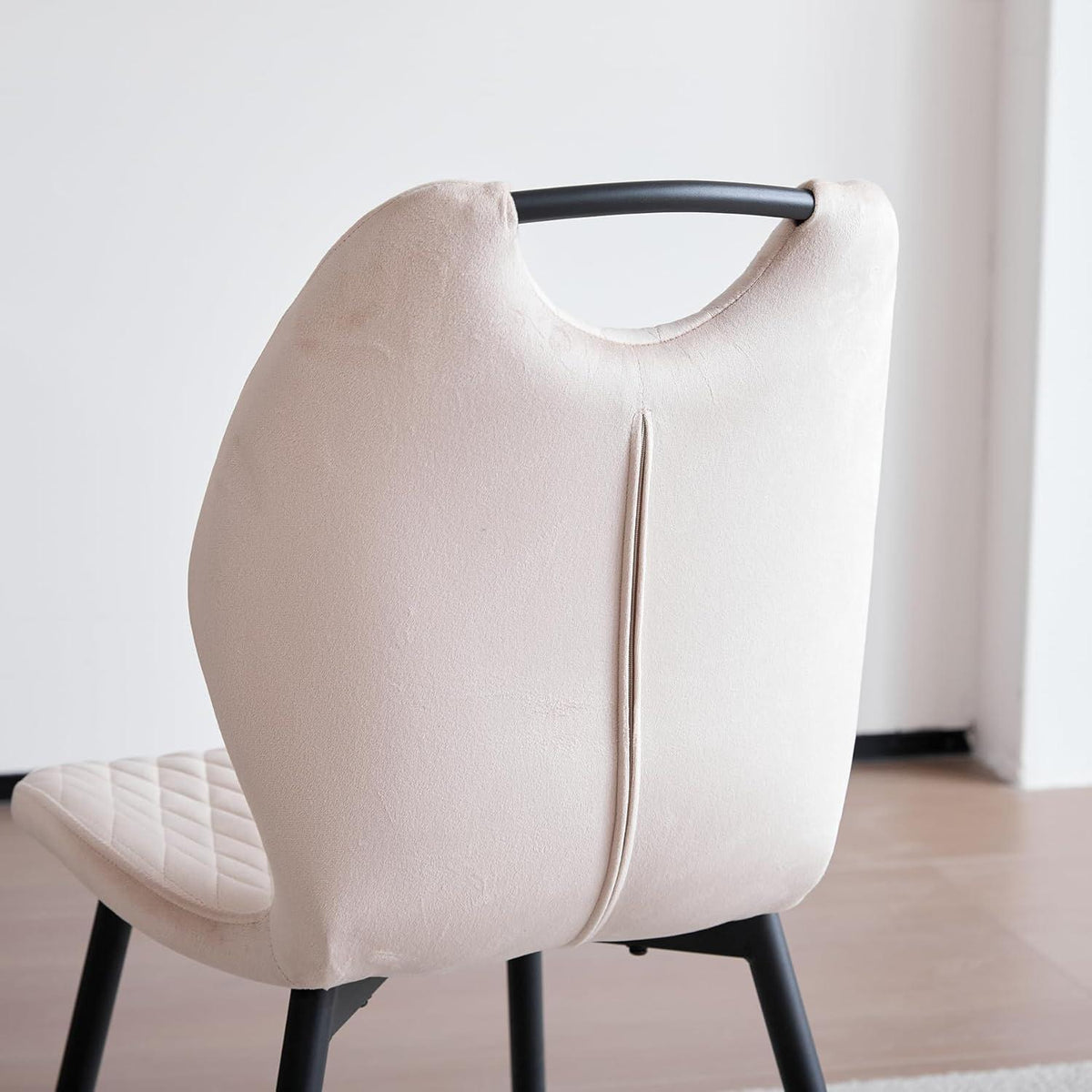 Runder Esstisch Set 100cm mit 4 Samtstühlen – Gelb & Beige