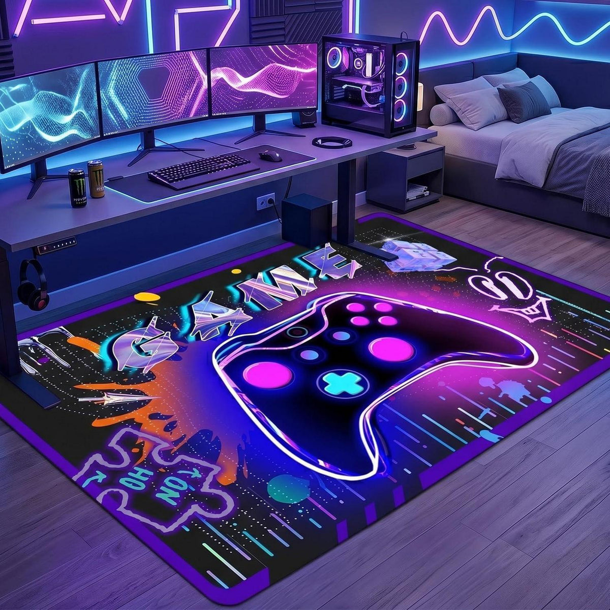 Gaming Teppich Controller Design – Rutschfest & Weich 80x120cm