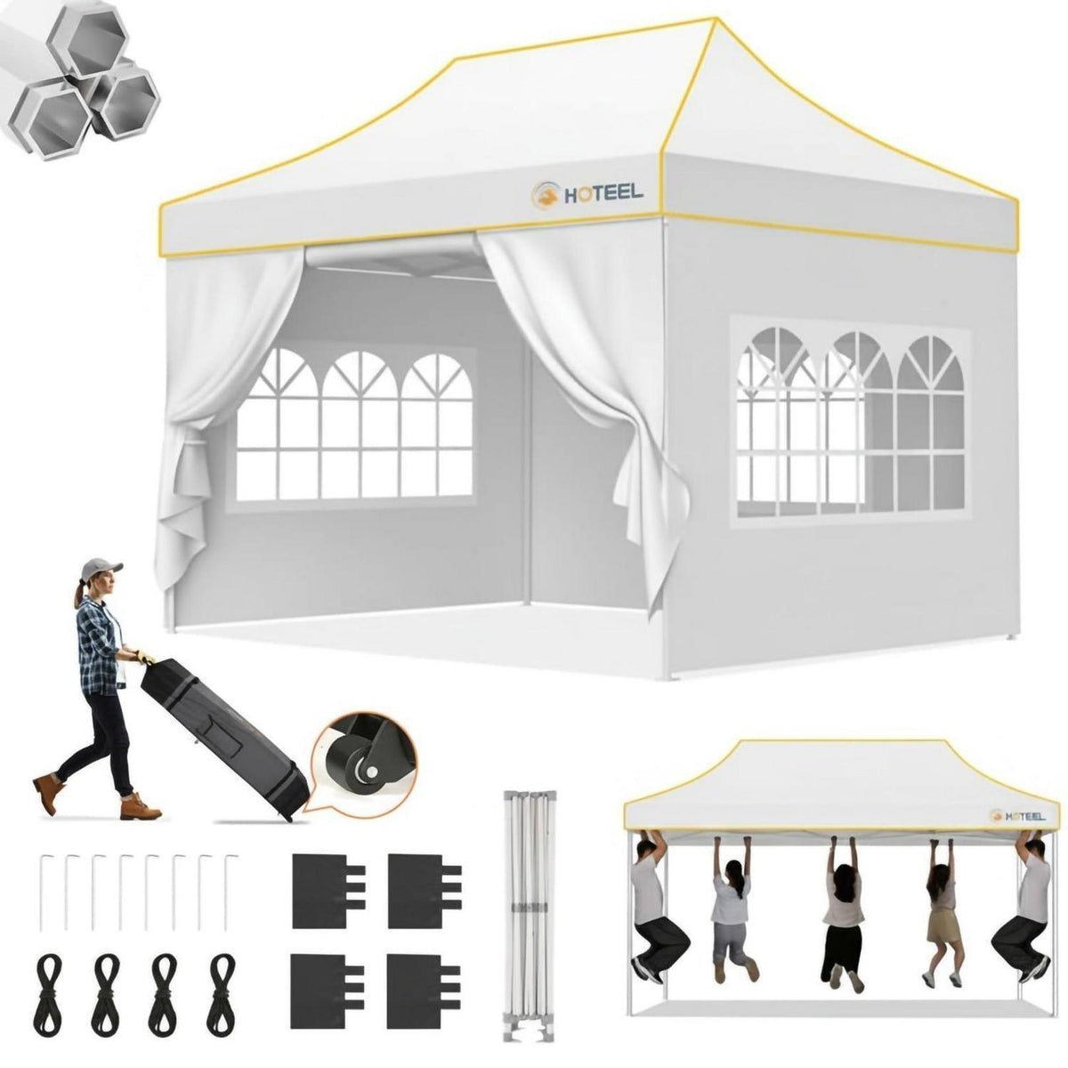 Faltpavillon 3x4,5m – Wasserdicht, Stabil & Winterfest