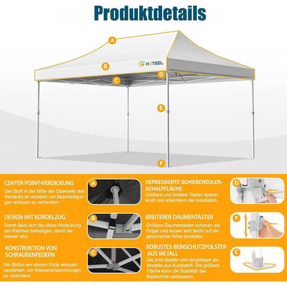 Faltpavillon 3x4,5m – Wasserdicht, Stabil & Winterfest