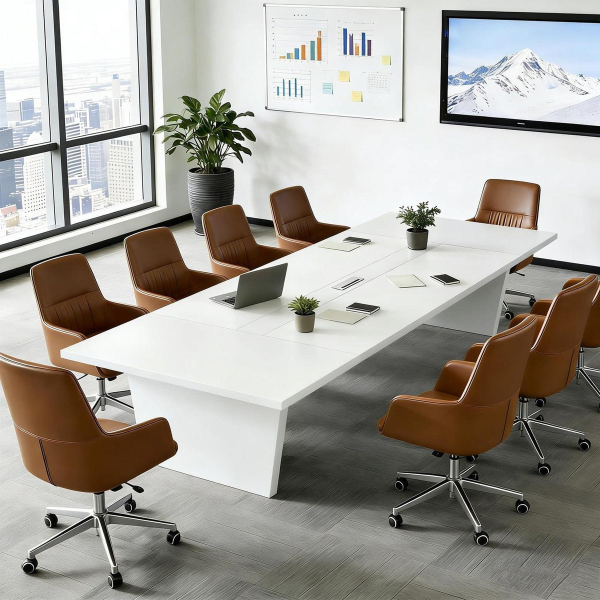 Moderner Konferenztisch Groß – Stabiler Meetingtisch 320x100x74cm