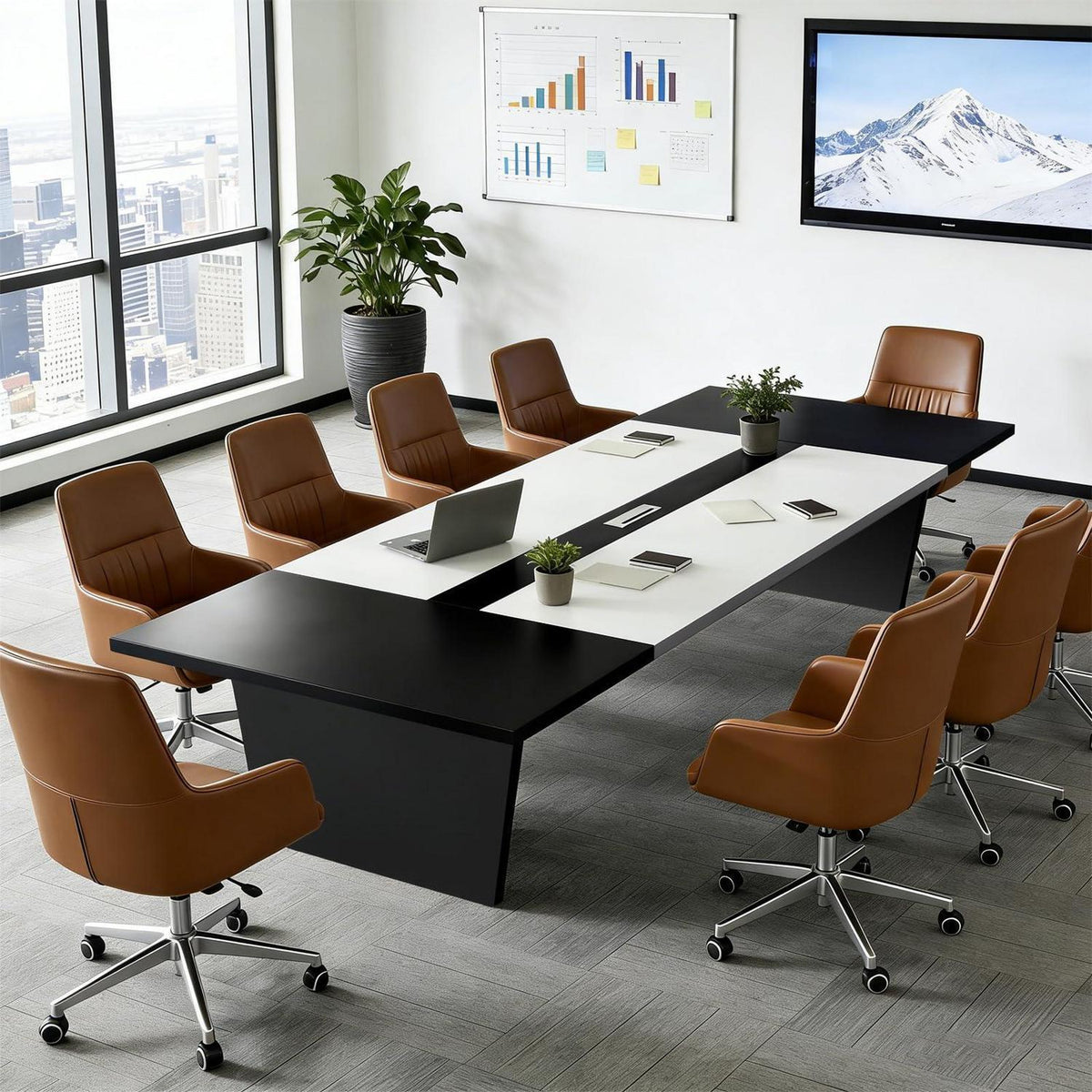 Moderner Konferenztisch 240x120cm – Stabiler Meetingtisch für Büro