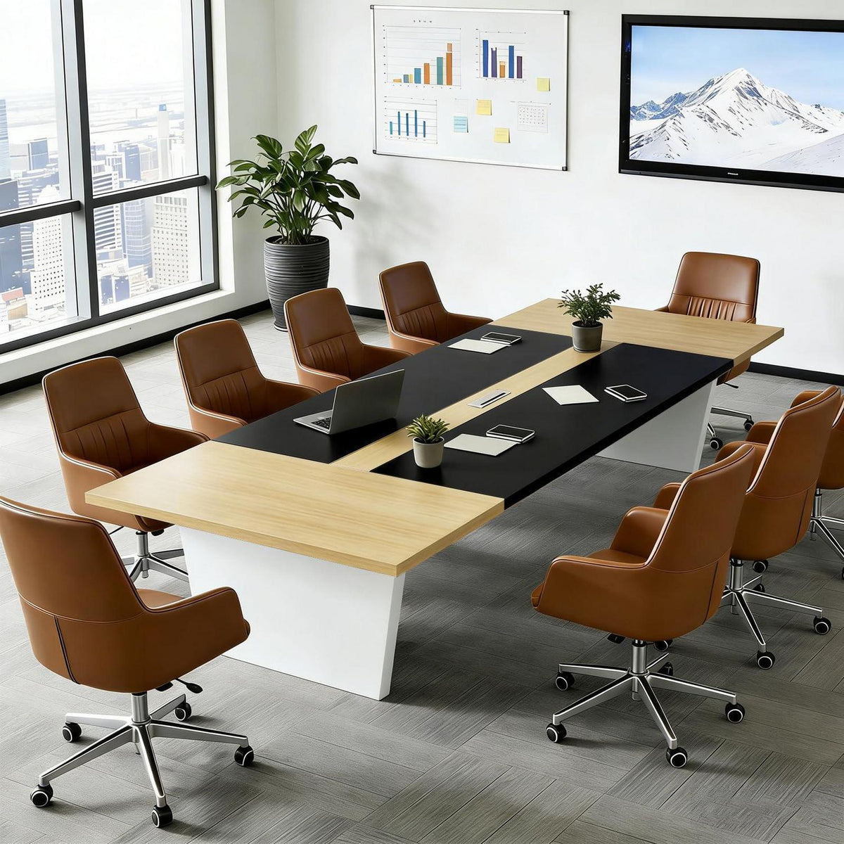 Moderner Konferenztisch 240x100cm – Stabiler Besprechungstisch für Büro