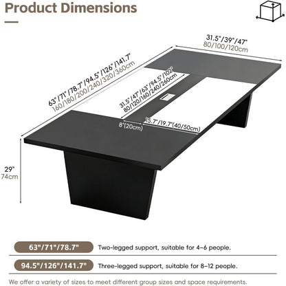 Moderner Konferenztisch 160x80cm – Stabiler Besprechungstisch für Büro